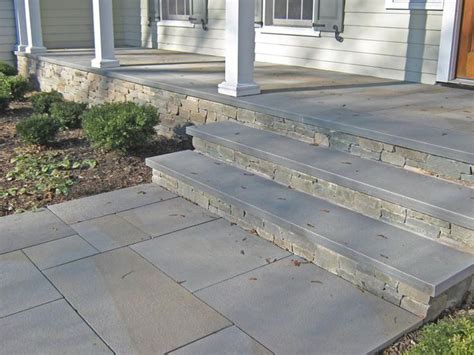 The Stone Veneer Steps And Front Façade Of The Patio Have Been Front Porch Steps Front