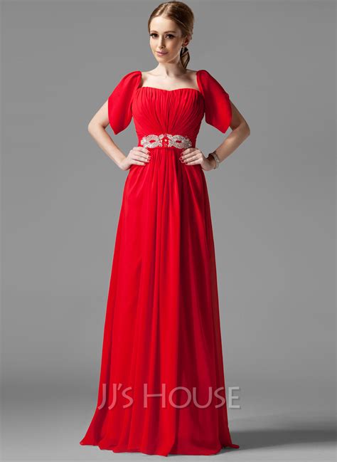 A Line Princess Square Neckline Floor Length Bridesmaid Dress With