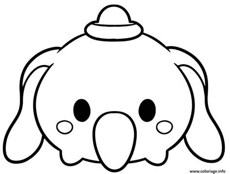 Coloriage Dumbo Tsum Tsum Disney Dessin Kawaii Disney à Imprimer