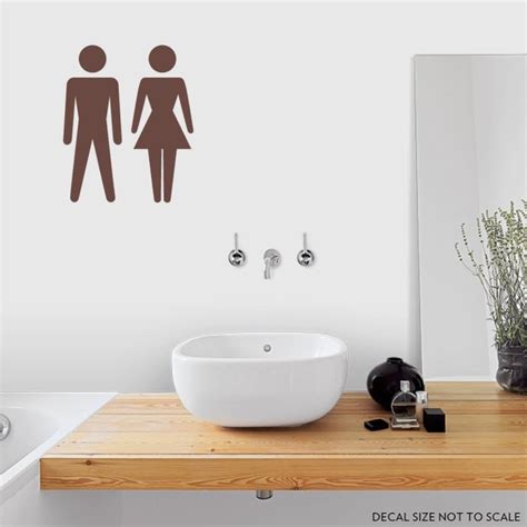 Bathroom Icon Wall Decal Restroom Decal Unisex Bathroom Etsy