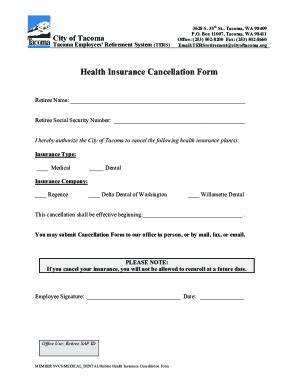 Fillable Online Cms Cityoftacoma BenefitsCancellationForm Pd Fax Email