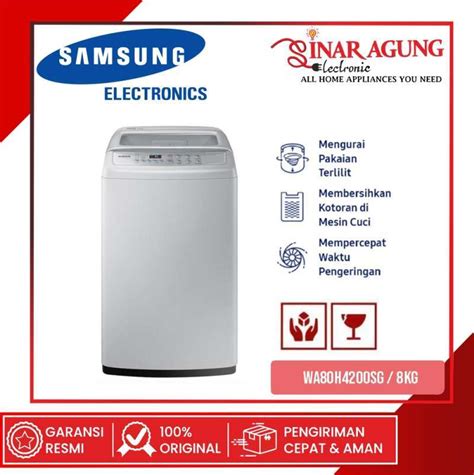 Jual Samsung Wa80h4200sw Se Mesin Cuci Top Loading Wobble Technology