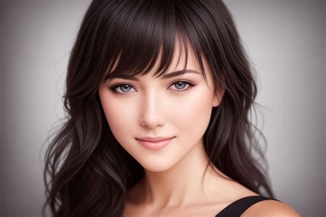Premium AI Image Portrait Of A Beautiful Brunette In A Photo Studio