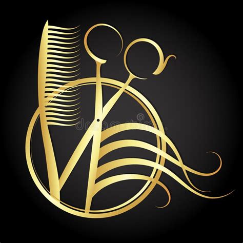 Symbole De Salon Et De Coiffeur De Beauté Illustration De Vecteur