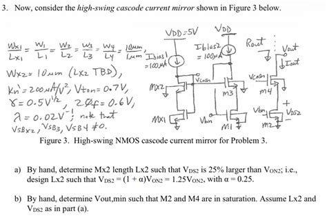 Solved Now Consider The High Swing Cascode Current Mirror Chegg