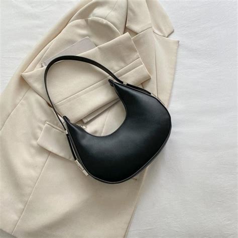 Trendy Baguette Shoulder Bag For Women Simple Solid Color Pu Leather