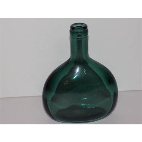 Emerald Green Glass Bottle Flask Etsy