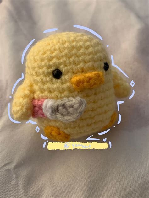 Duck With Knife Stabby Duck Crochet Duck Meme T Amigurumi Toys Plush