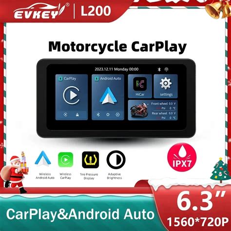 Evkey In Ta Nabilir Motosiklet Lcd Ekran Gps Kablosuz Apple Carplay