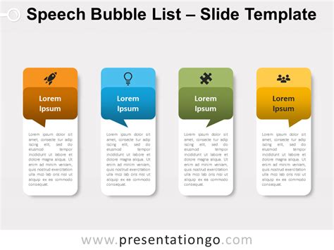 Stylish Speech Bubble List For Powerpoint And Google Slides