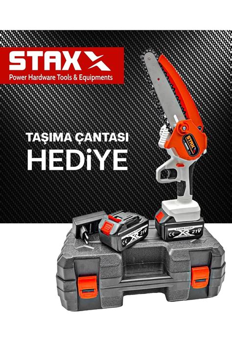 STAXX POWER 21v 3ah Super Seri Çift Akülü 15 Cm Pala Dal Budama Bıçkı