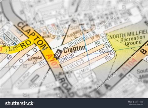 Clapton. London, Uk Map. Stock Photo 508744333 : Shutterstock