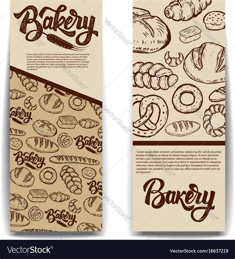 Set of bakery banner templates isolated on white Vector Image