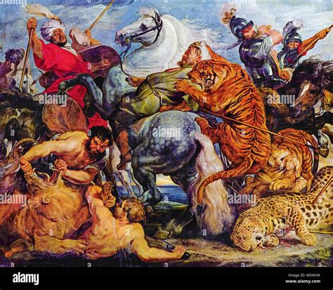 Peter Paul Rubens, A hunt of lions, tigers and leopards, (The Tiger ...