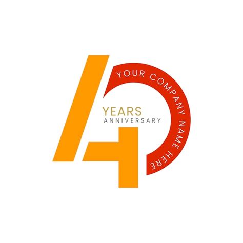 Premium Vector 40 Years Anniversary Celebration Vector Template Design Illustration Orange Elegant