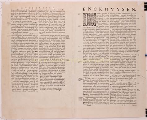 Oude Kaart Enkhuizen E Eeuw Gravure Blaeu Geschiedenis