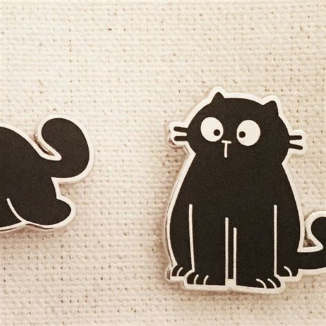 Cat Enamel Pin Black Cat Pin Cat Pin Cat Lady Good Luck Etsy