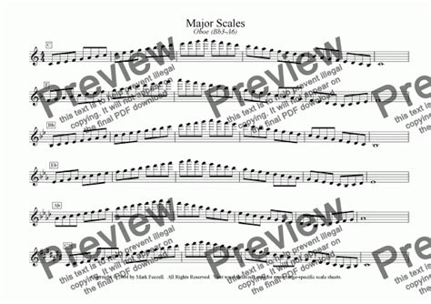 Major Minor Scales Oboe Bb3 A6 Download Sheet Music Pdf File