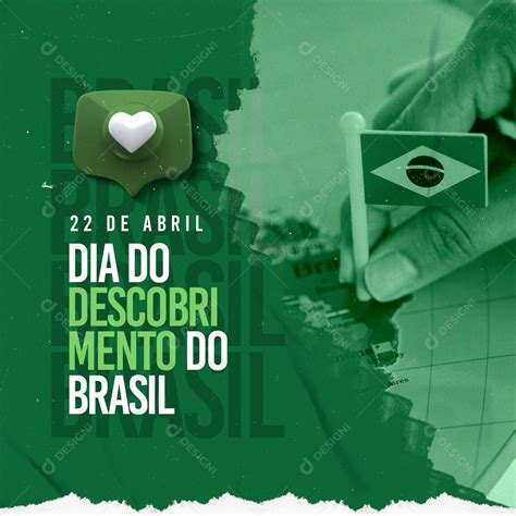 Dia do Descobrimento do Brasil 22 de Abril Social Media PSD Editável