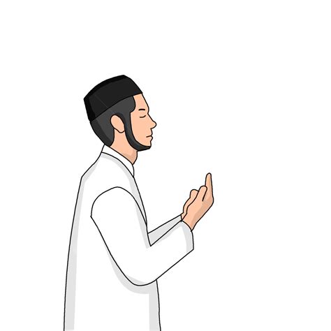 Islamic Man Praying Male Pray Muslim Png Transparent Clipart Image