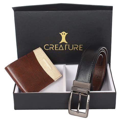 Artificial Leather Brown Men Belt And Wallet Combo Gift Set Rs 300