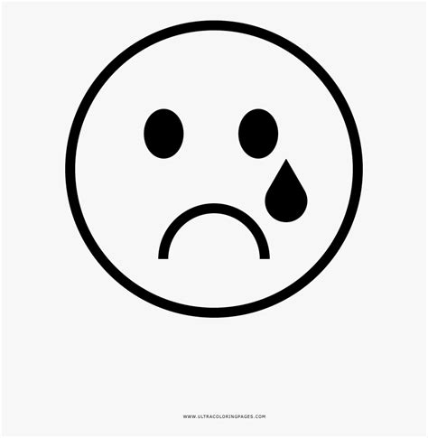 Sad Face Coloring Page Dibujo De Cara Triste Hd Png Download