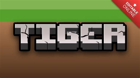 Tiger 3D Minecraft Generador De Efectos De Texto