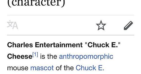 Quick Reminder That Chuck E Cheeses Full Name Is Charles