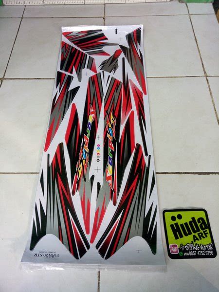 Jual Striping Lis Sticker Variasi Yamaha Scorpio 2005 2009 GRAFIS Merah