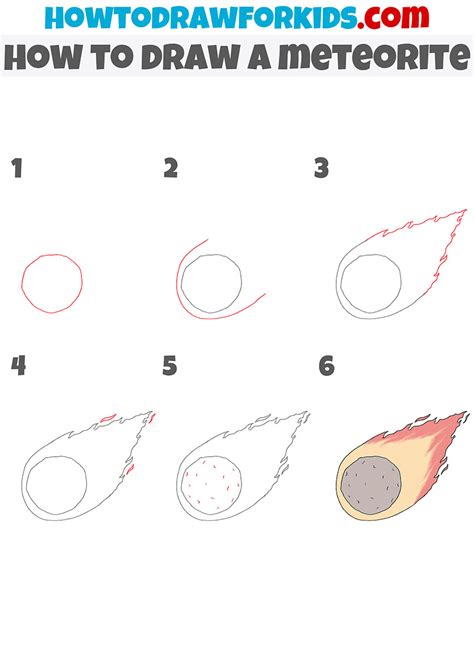 How to Draw a Meteorite - Easy Drawing Tutorial For Kids