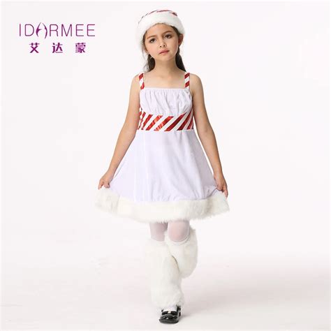 Idarmee Traje De Santa Claus Para Ni As Blanco Flannelette Terciopelo