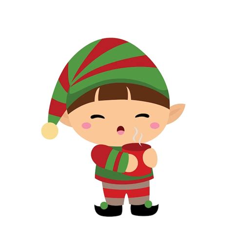 Premium Vector Cute Fantasy Christmas Elf Illustration Vector Clipart