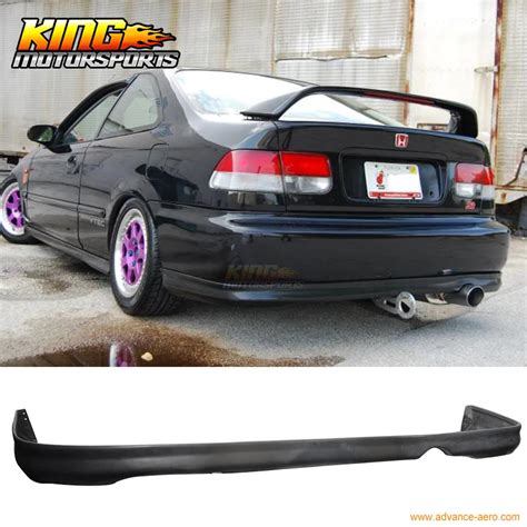 For 99 00 Honda Civic 1999 2000 2 4dr Rear Bumper Lip Spoiler Bodykit Black In Bumpers From