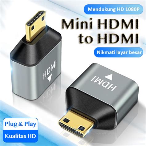 Jual Adapter Kabel Hdmi Mini To Hdmi Male To Hdmi Female Layar Besar 4k 60hz Converter Proyeksi