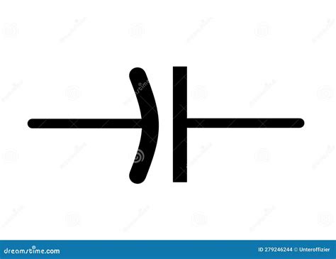 A Polarized Capacitor Electrical Symbol Against A White Backdrop Stock ...