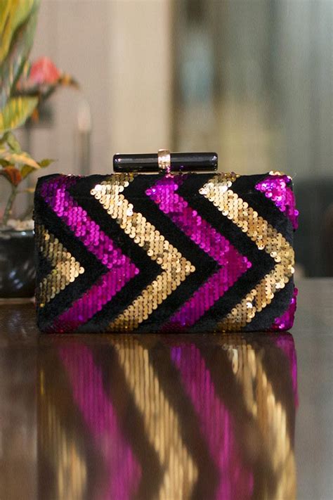 Buy Multicolor Sequin Embroidered Clutch Bag Online Like A Diva