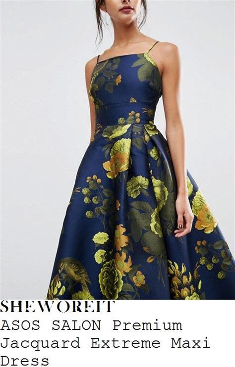 Laura Tobin Asos Salon Navy Blue Yellow Green And Gold Oversized Floral