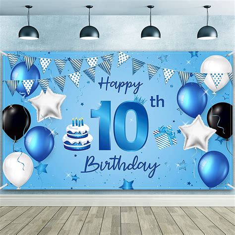 Buy KASTWAVE Happy Birthday Backdrop Banner 10th Birthday Extra Large