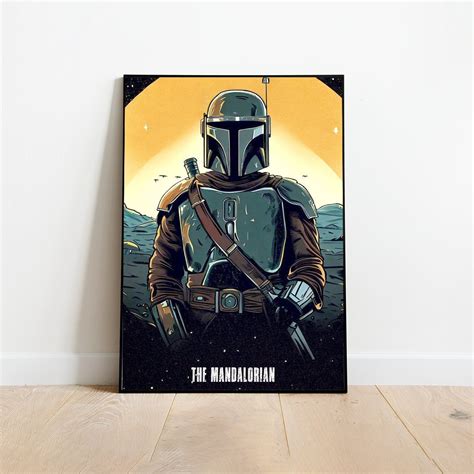 Mando Poster the Mandalorian, Vintage Star Wars Poster, Mandalorian ...