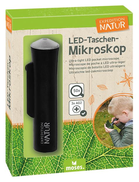 Ultraleichtes LED Taschenmikroskop Moses Verlag Expedition Natur