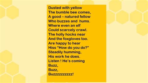 Bumble Bee Poem Youtube