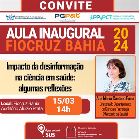 Aula inaugural da Fiocruz Bahia vai debater desinformação na ciência em