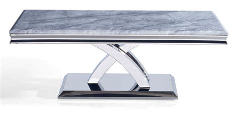 Lisbon Grey Marble And Chrome Coffee Table Cfs Uk