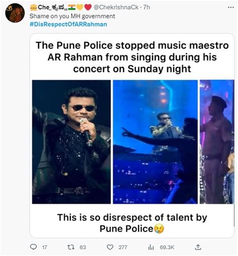 Singer Composer Ar Rahman Concert Stopped By The Police Trend On