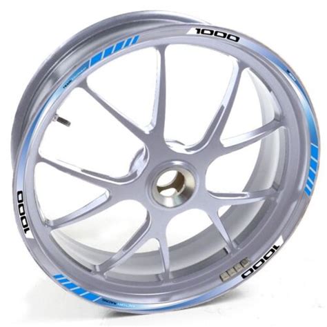 AUEN Sticker Wheel Rim Suzuki Silver GSX R GSXR GSX R 1000 Z Blue Strip