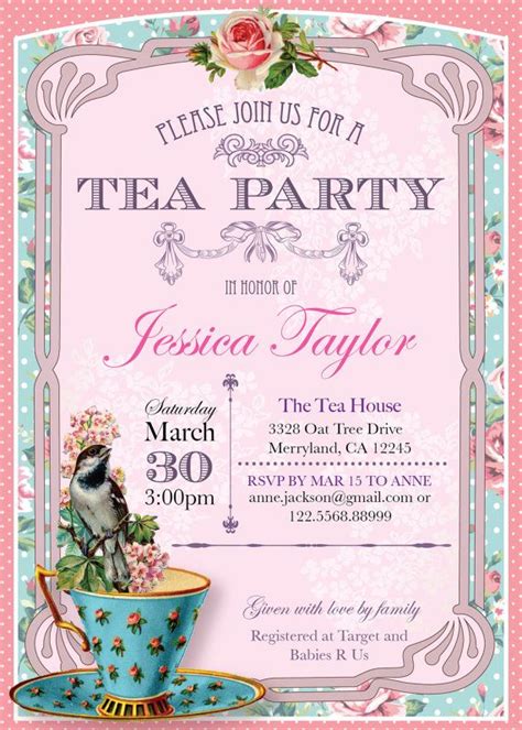 Free Printable Tea Party Invitations Throw A Party For Your Friends And ...