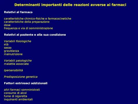 PPT Determinanti Importanti Delle Reazioni Avverse Ai Farmaci