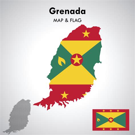 Grenada Map And Flag Design Vector File 24523553 Vector Art At Vecteezy