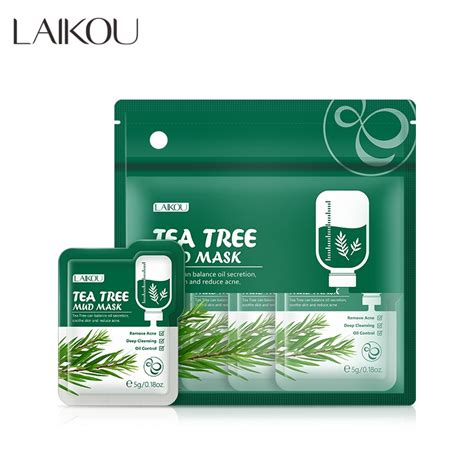 Laikou Tea Tree Mud Mask Repairing Acne Cleansing Blackhead Oil Control Soothing 12pcs Shopee