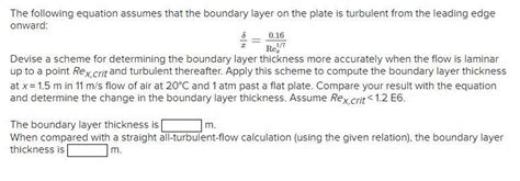 Solved The Following Equation Assumes That The Boundary Chegg